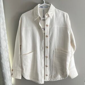 Zara Women's Off-White Utility Jacket